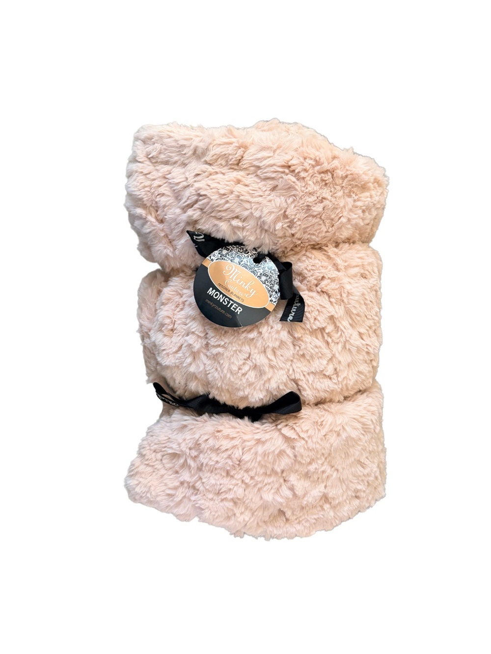 Minky Couture Plush Monster Blanket - Blush Pink